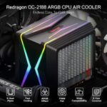 Redragon CC-2188 HUDUR Air Dual Tower ARGB CPU Cooler - Image 3