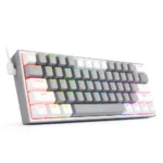Redragon K616 FIZZ Pro RGB Bluetooth Wireless Mechanical Gaming Keyboard 61 Keys, Red Switches (Grey White)
