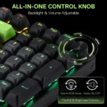 Redragon K740 DHARMA Wired Mechanical Keyboard with Linear Dragon Chant Switch (Black & Green) - Image 10