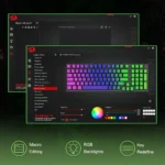 Redragon K740 DHARMA Wired Mechanical Keyboard with Linear Dragon Chant Switch (Black & Green) - Image 6