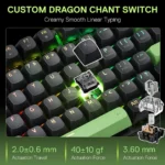 Redragon K740 DHARMA Wired Mechanical Keyboard with Linear Dragon Chant Switch (Black & Green) - Image 4