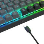 Redragon K740 DHARMA Wired Mechanical Keyboard with Linear Dragon Chant Switch (Black & Green) - Image 3