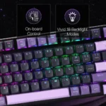 Redragon DHARMA K740 PRO Tri-Mode Mechanical Keyboard with Mambo Switches (Black & Purple) - Image 3