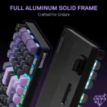 Redragon DHARMA K740 PRO Tri-Mode Mechanical Keyboard with Mambo Switches (Black & Purple) - Image 7