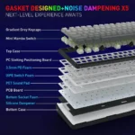 Redragon K744 PRO FAYE Wireless Gasket Design Keyboard with Mambo Switches (White & Black) - Image 2