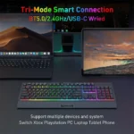 Redragon K525 SHIVA PRO Wireless Anti-Ghosting Membrane Gaming Keyboard - Image 5