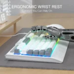 Redragon K525WG SHIVA LITE Membrane Gaming Keyboard with Detachable Wrist Rest (White & Grey) - Image 9