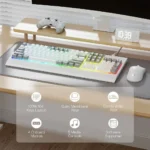 Redragon K525WG SHIVA LITE Membrane Gaming Keyboard with Detachable Wrist Rest (White & Grey) - Image 10