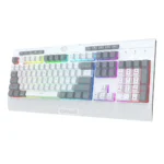 Redragon K525WG SHIVA LITE Membrane Gaming Keyboard with Detachable Wrist Rest (White & Grey) - Image 2