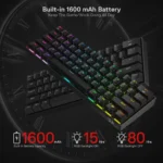 Redragon K530 PRO RGB DRACONIC Wireless Mechanical Gaming Keyboard with Red Switches (Black) - Image 4