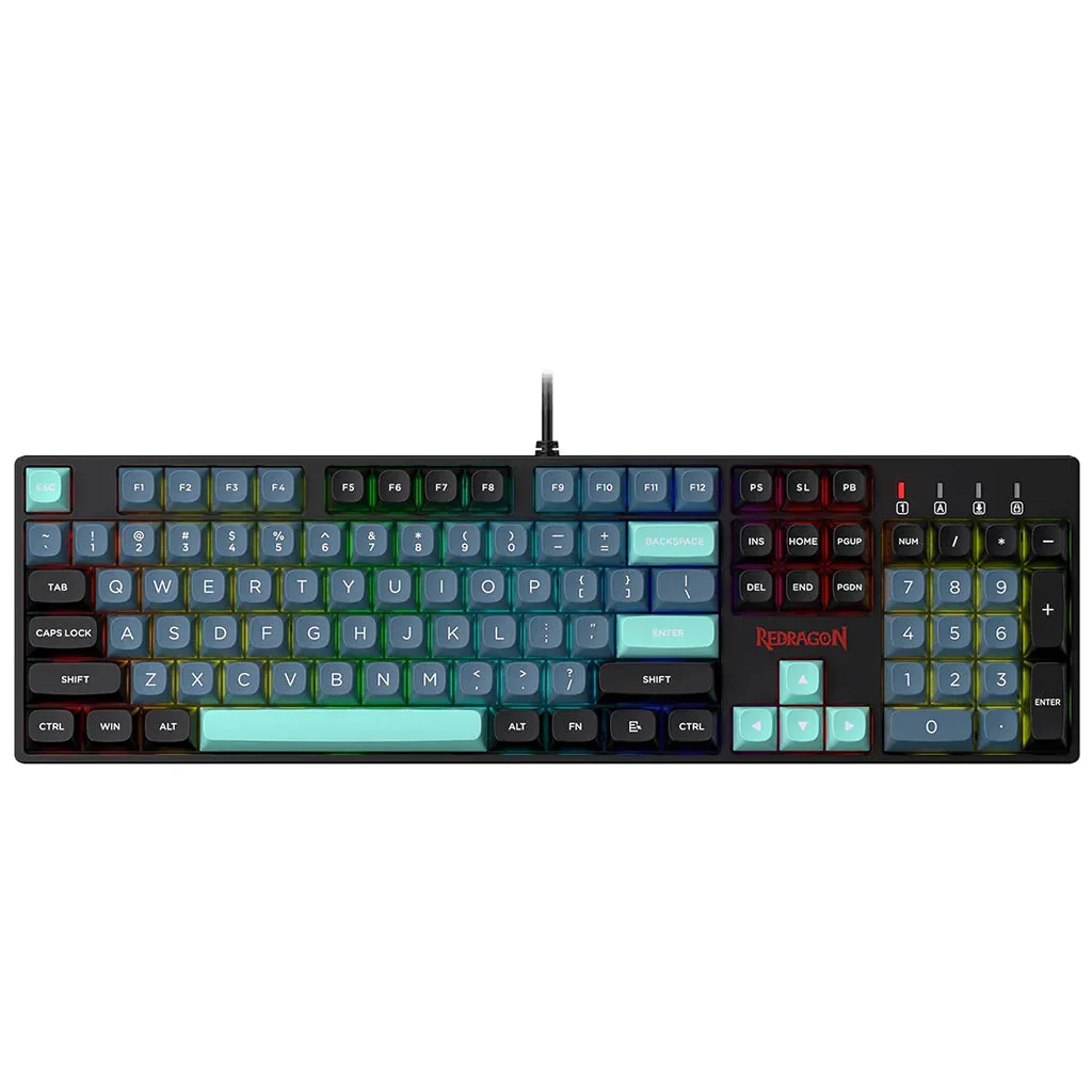Redragon-K582-Surara-RGB-Mechanical-Keyboard-Front Redragon K582 Surara 100% Anti-Ghosting RGB Keyboard With Red Switches - Image 1