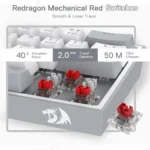 Redragon FIZZ K617 60% RGB Mechanical Keyboard with Red Switches (White & Gray) - Image 3