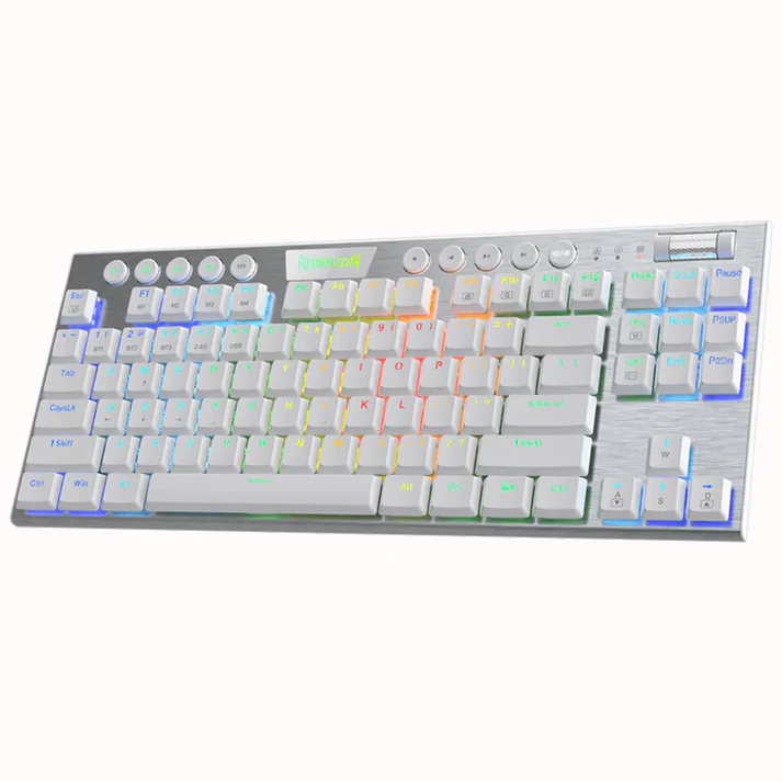 Redragon-K621W-Horus-White-Wireless-Keyboard-Right-Side-2 Redragon K621W Horus Pro 80% Wireless Keyboard With Red Switches - Image 1