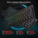 Redragon K632 Horus Pro 60% RGB 3-Mode Wireless Keyboard - Image 3