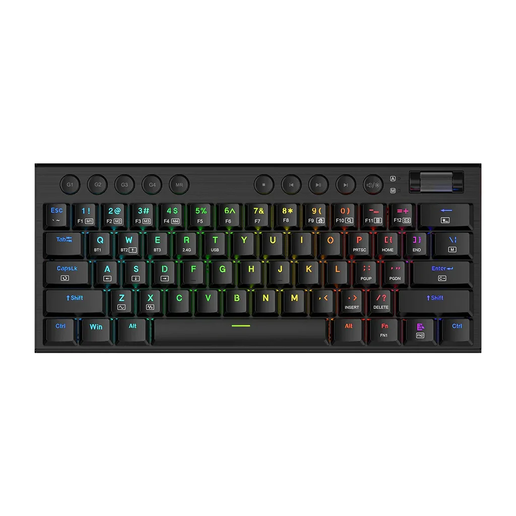 Redragon-K632-PRO-HORUS-Wireless-RGB-Mechanical-Keyboard-Front Redragon K632 Horus Pro 60% RGB 3-Mode Wireless Keyboard - Image 1