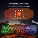 Redragon K521 NETHERBANE Full Size RGB Wired Membrane Gaming Keyboard - Image 5