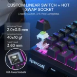 Redragon Behemoth K724 Pro Wireless RGB Mechanical Keyboard with LCD Screen - Image 7