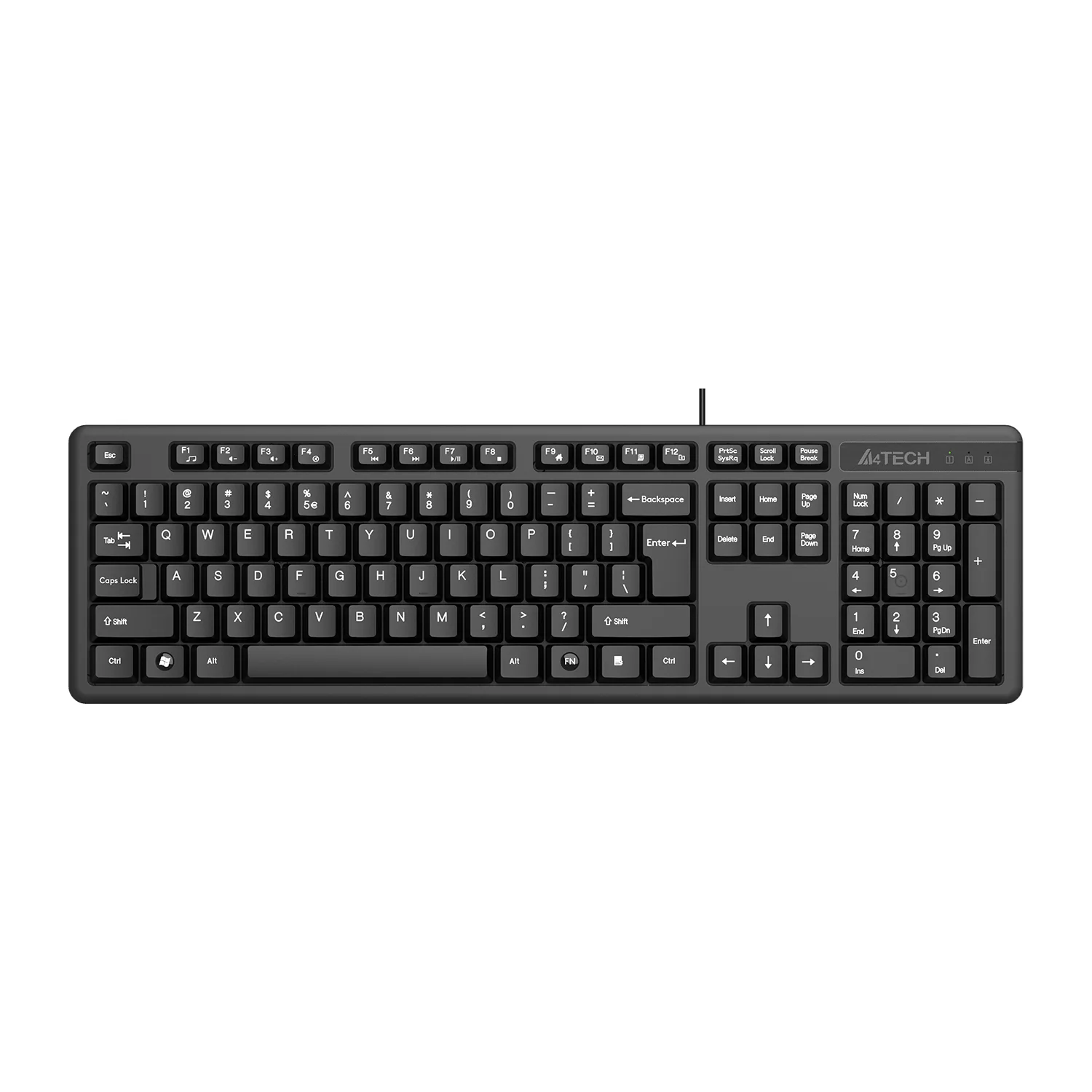 KK-3Black_3 A4TECH KK-3 Multimedia FN Keyboard - Image 1