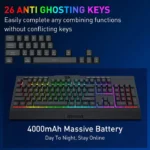 Redragon S151 PRO RGB Full Size Membrane Keyboard & Mouse Wireless Combo - Image 2