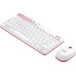 Logitech MK240 Nano Wireless Keyboard & Mouse Combo White / Vivid Red - Image 3