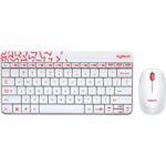 Logitech MK240 Nano Wireless Keyboard & Mouse Combo White / Vivid Red